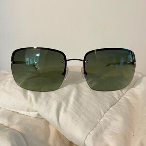 Coach S1014 lime green accented rimless sunglasses